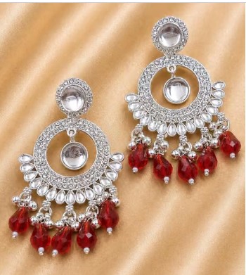 Red Crystal Chandelier Earrings